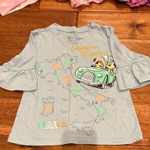 Disney Gray Kids Tee with Italy Map and Characters